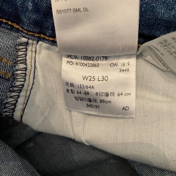 Levis Womens 721 High Rise waist Skinny Jeans Size 25 Blue Denim flattering sexy - Picture 7 of 11